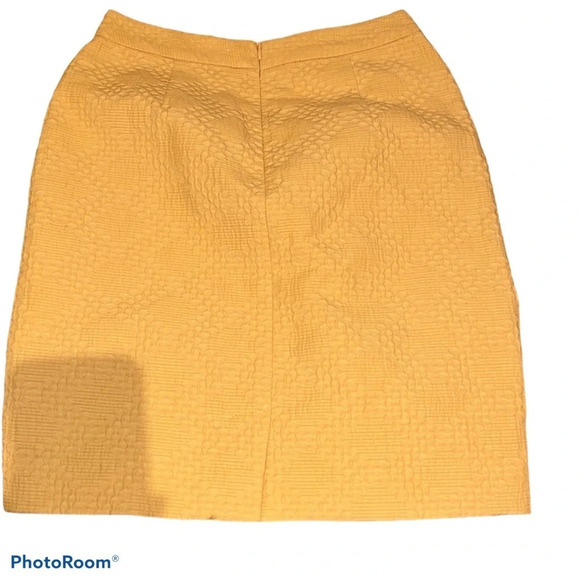 Banana Republic mustard yellow Textured mini  midi pencil skirt Sz 0 - Picture 11 of 11